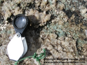 Marble with blue-green apatite crystals from Ambatotsivala