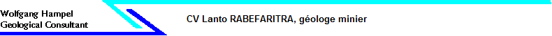 CV Lanto RABEFARITRA, g�ologe minier